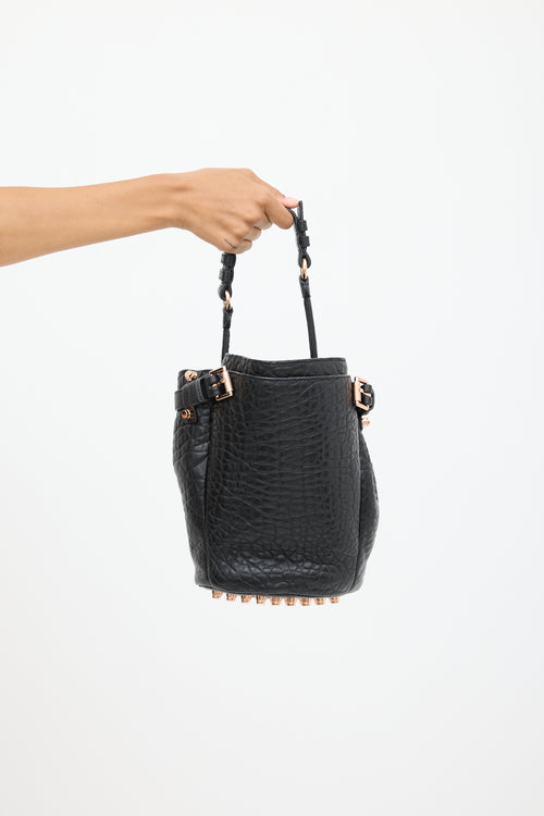 Alexander Wang Black & Pink Leather Rocco Bucket Bag