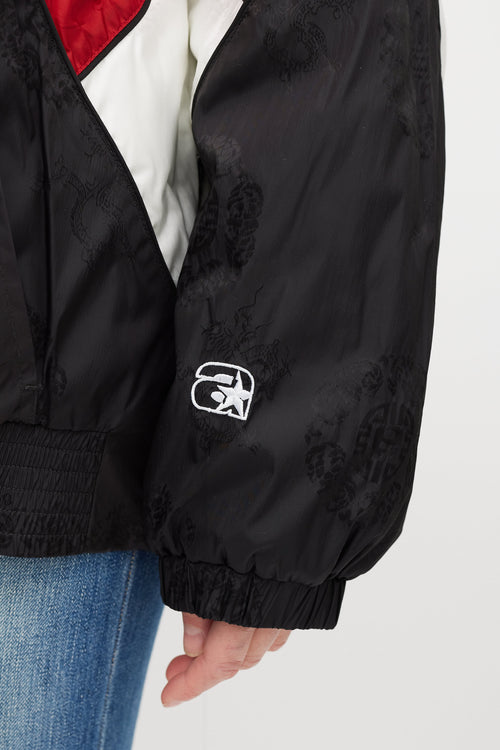 Alexander Wang Black & Red Hooded Pullover Jacket