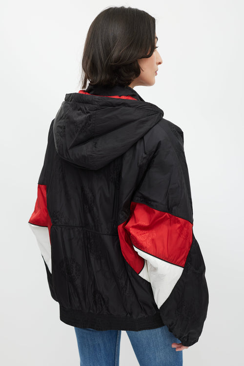Alexander Wang Black & Red Hooded Pullover Jacket