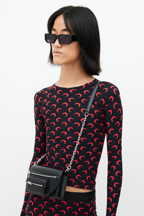 Alexander Wang Black & Silver Attica Bag