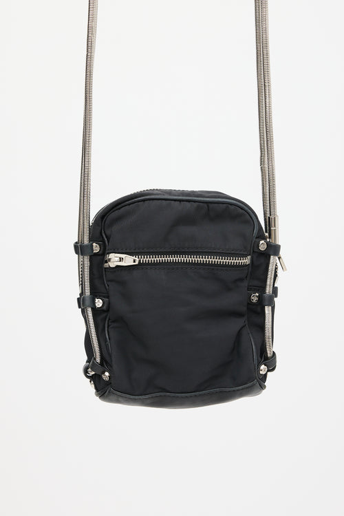 Alexander Wang Black & Silver Nylon Brenda Bag