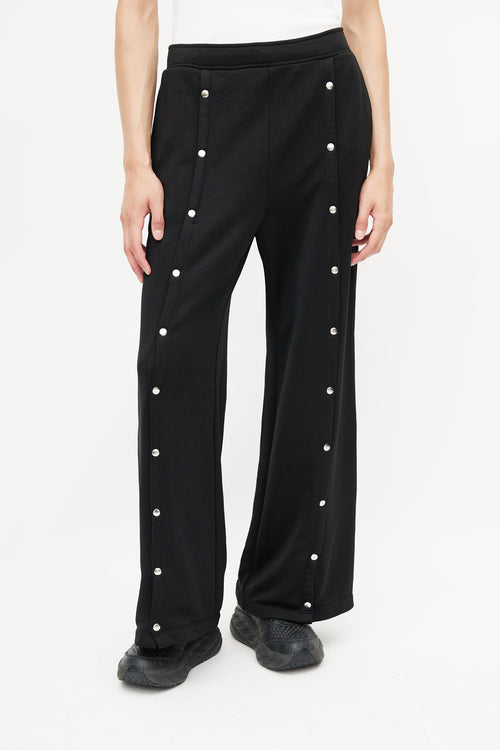 Alexander Wang Black & Silver Snap Trouser