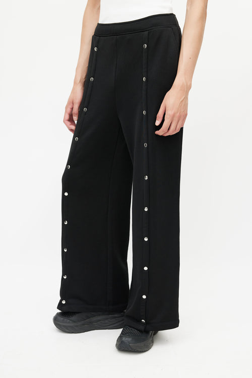 Alexander Wang Black & Silver Snap Trouser