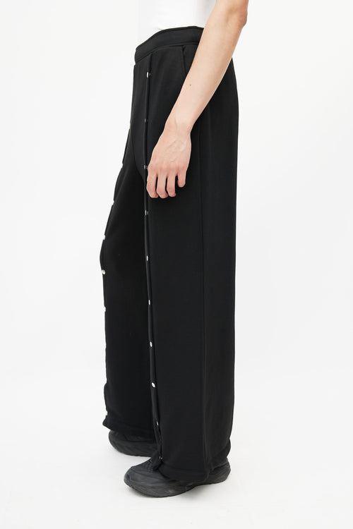 Alexander Wang Black & Silver Snap Trouser