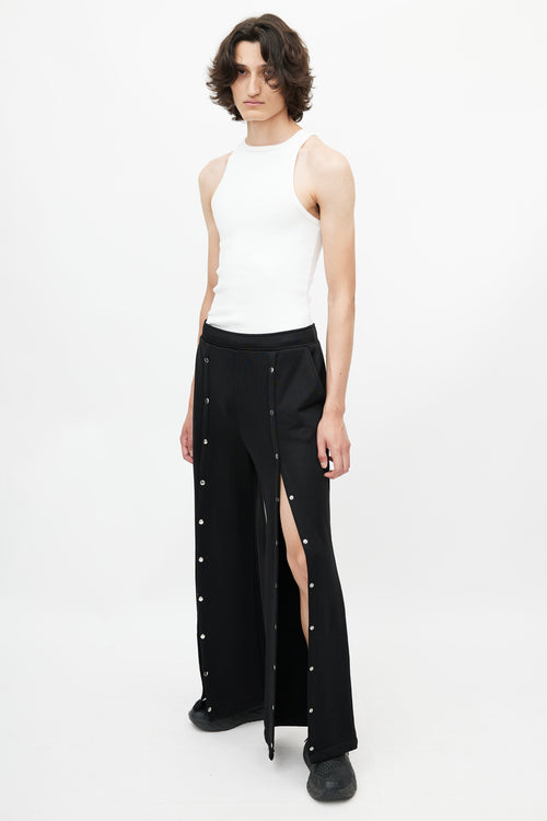 Alexander Wang Black & Silver Snap Trouser