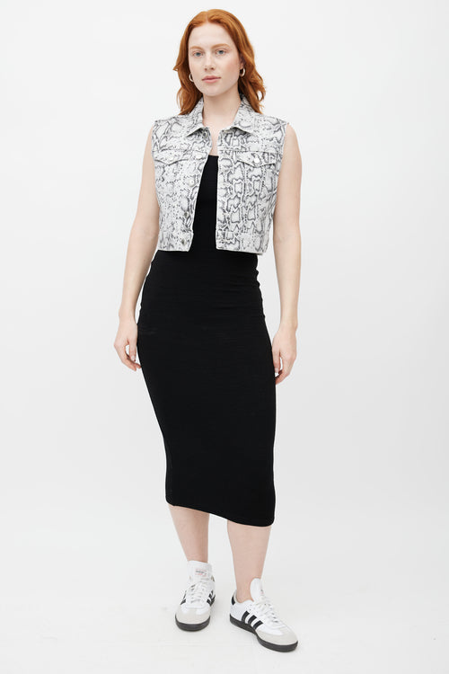 Alexander Wang Black & White Print Sleeveless Vest