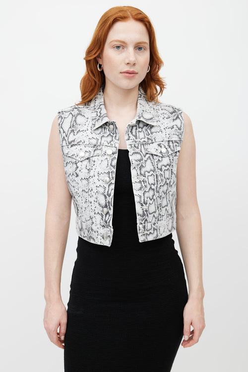Alexander Wang Black & White Print Sleeveless Vest