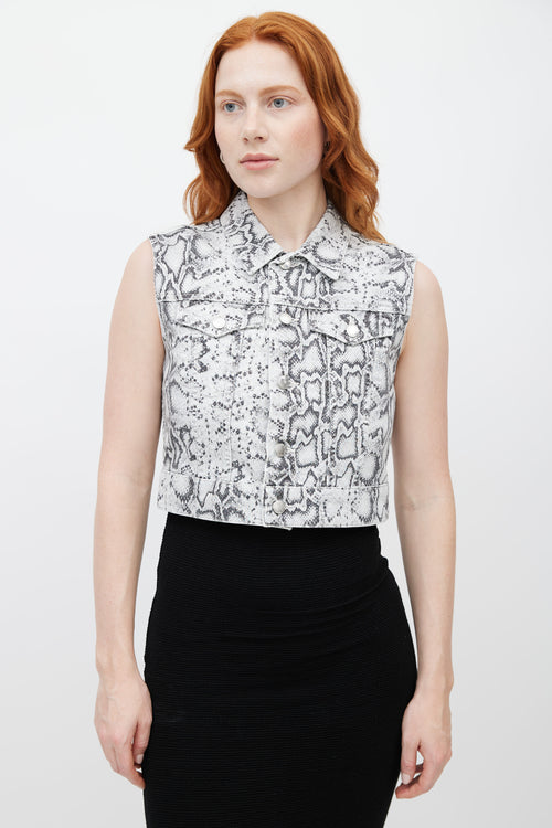 Alexander Wang Black & White Print Sleeveless Vest