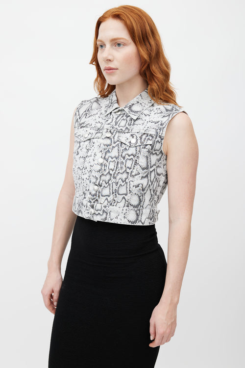Alexander Wang Black & White Print Sleeveless Vest