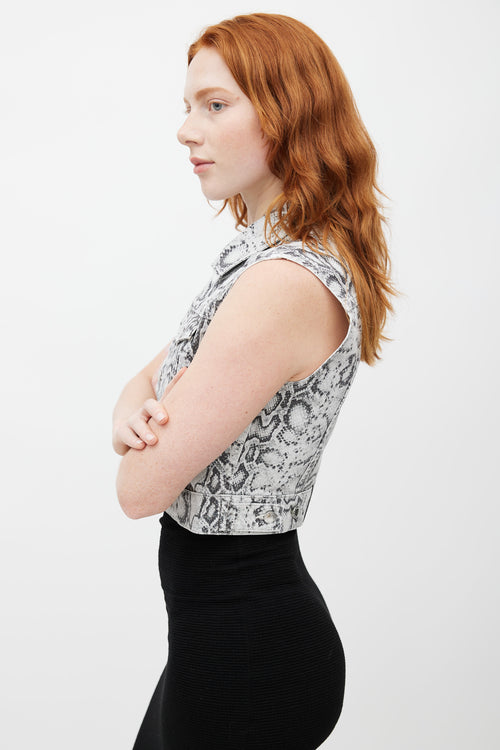 Alexander Wang Black & White Print Sleeveless Vest