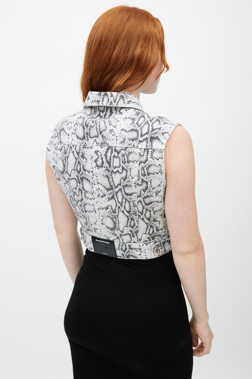 Alexander Wang Black & White Print Sleeveless Vest