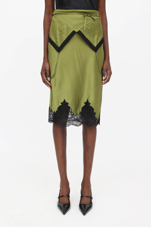 Alexander Wang Silk Fold Over Slip Skirt