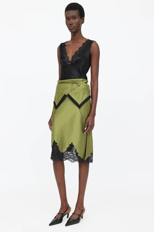 Alexander Wang Silk Fold Over Slip Skirt