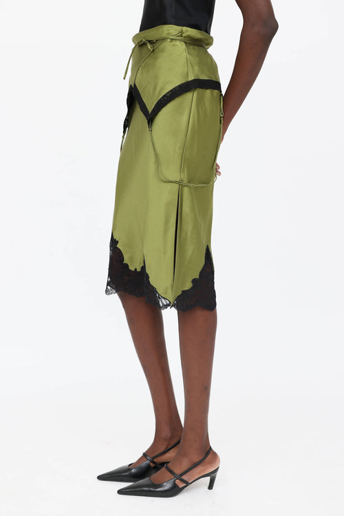 Alexander Wang Silk Fold Over Slip Skirt