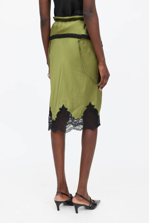 Alexander Wang Silk Fold Over Slip Skirt