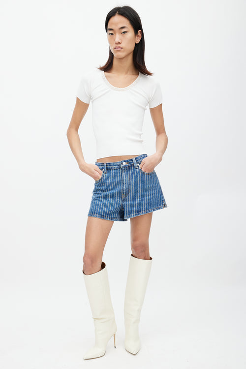 Alexander Wang White & Gold Chainlink Top
