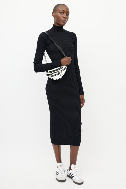 Alexander Wang White & Silver Leather Belt Bag