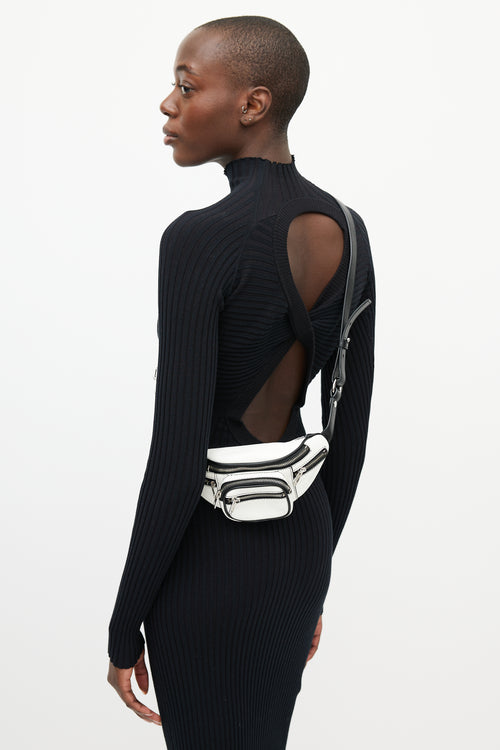 Alexander Wang White & Silver Leather Belt Bag