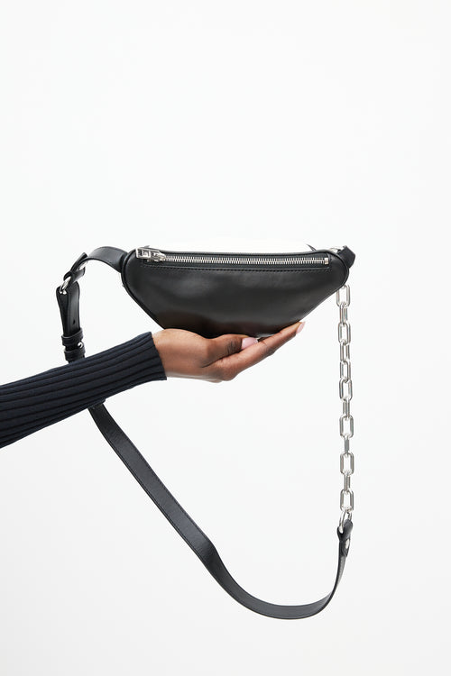 Alexander Wang White & Silver Leather Belt Bag