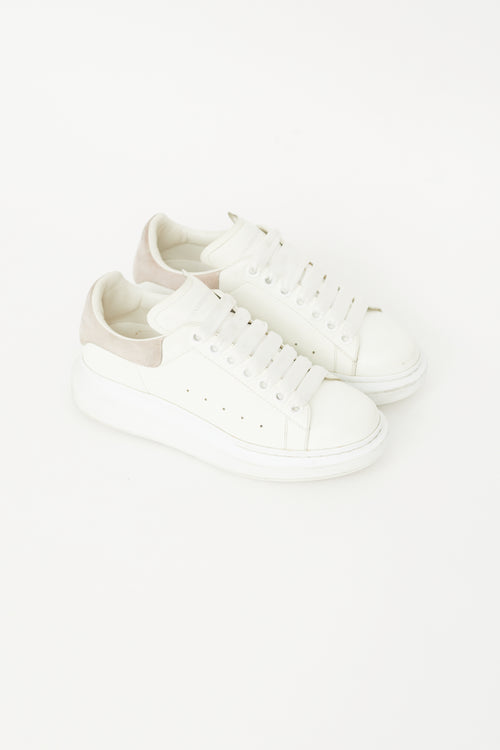 White & Grey Leather Oversized Sneaker