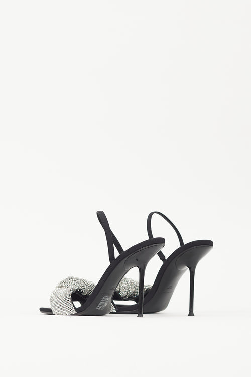 Alexander Wang Black & Silver Julie Crystal Sandal