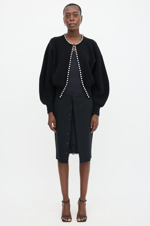 Alexander Wang Wool Pearl Embellished Cardigan
