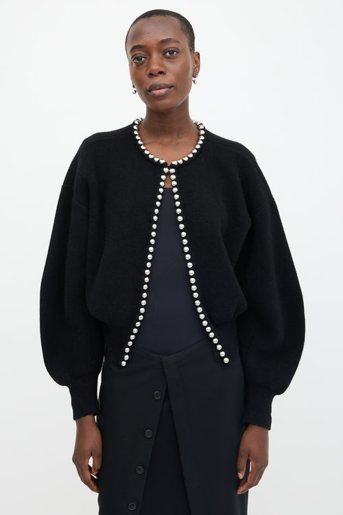 Alexander Wang Wool Pearl Embellished Cardigan