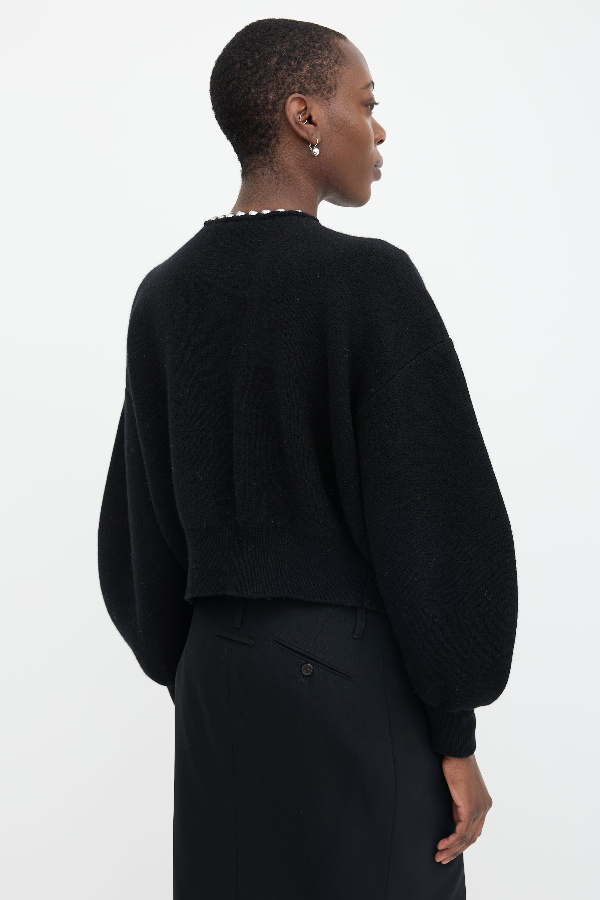 Alexander Wang Wool Pearl Embellished Cardigan