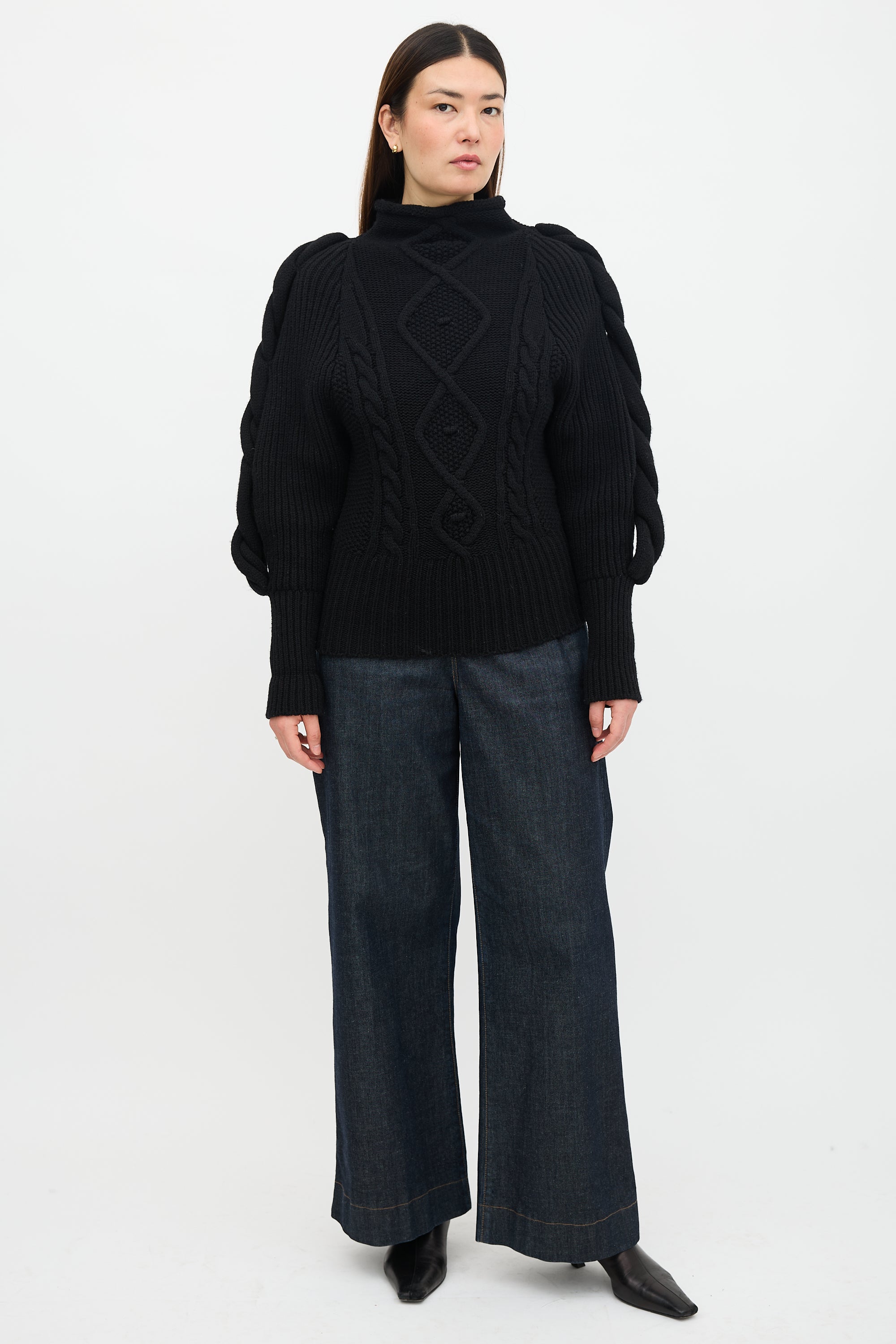 Alexandre Vauthier Wool Cable Knit Sweater