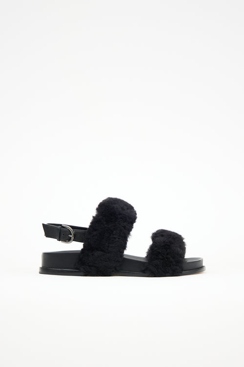 Alexandre Birman Shearling & Leather Sport Sandal