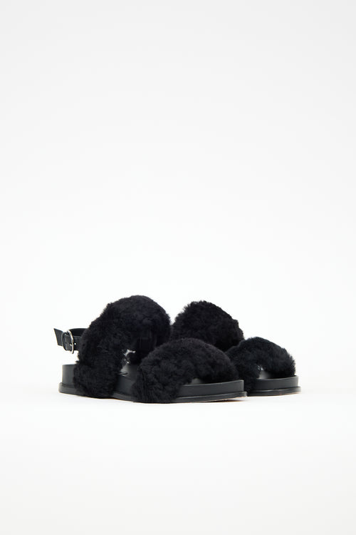 Alexandre Birman Shearling & Leather Sport Sandal