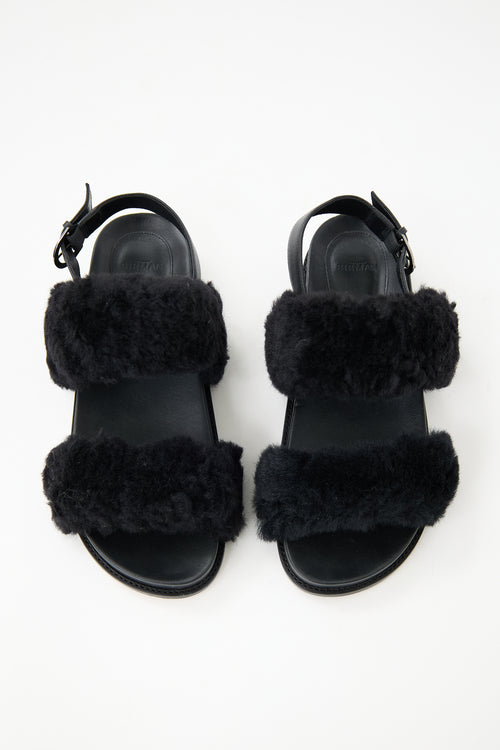 Alexandre Birman Shearling & Leather Sport Sandal