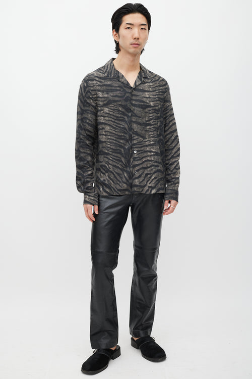 All Saints Grey & Black Patterned Shirt