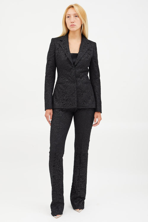 Altuzarra Black Lace Blazer & Pant Co-Ord Set