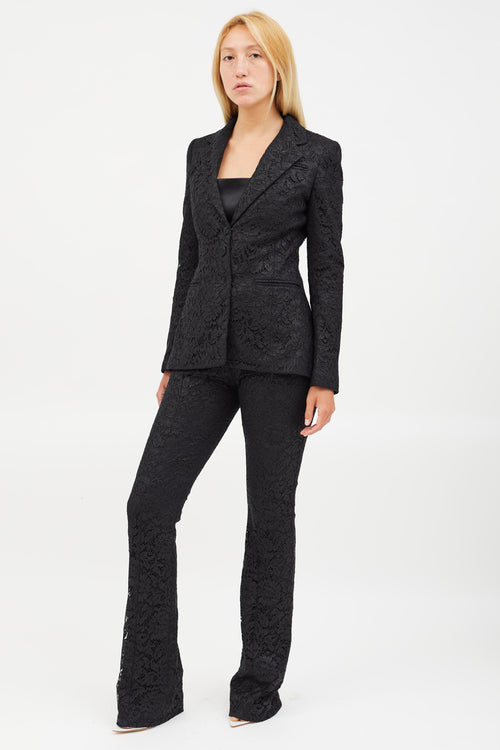 Altuzarra Black Lace Blazer & Pant Co-Ord Set