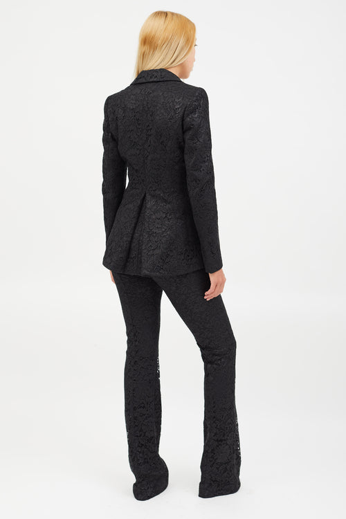 Altuzarra Black Lace Blazer & Pant Co-Ord Set