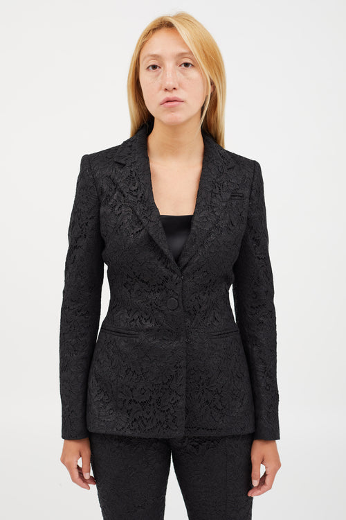 Altuzarra Black Lace Blazer & Pant Co-Ord Set