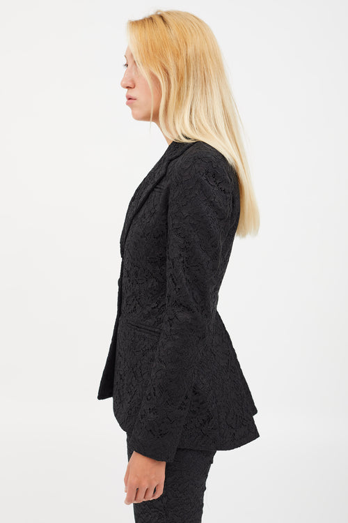 Altuzarra Black Lace Blazer & Pant Co-Ord Set