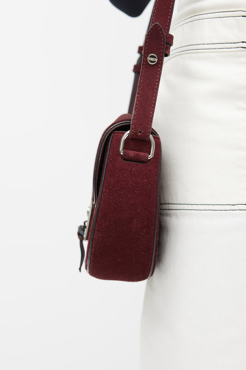 Altuzarra Burgundy & Silver Leather Ghianda  Bag
