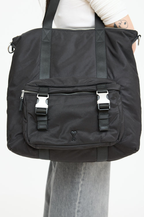 AMI Paris De Coeur Nylon Tote Bag