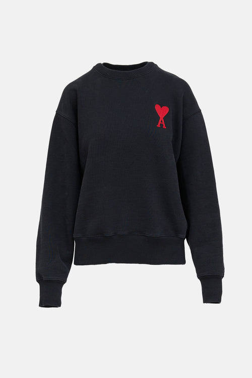 AMI ParisEmbroidered Heart Crewneck Sweater