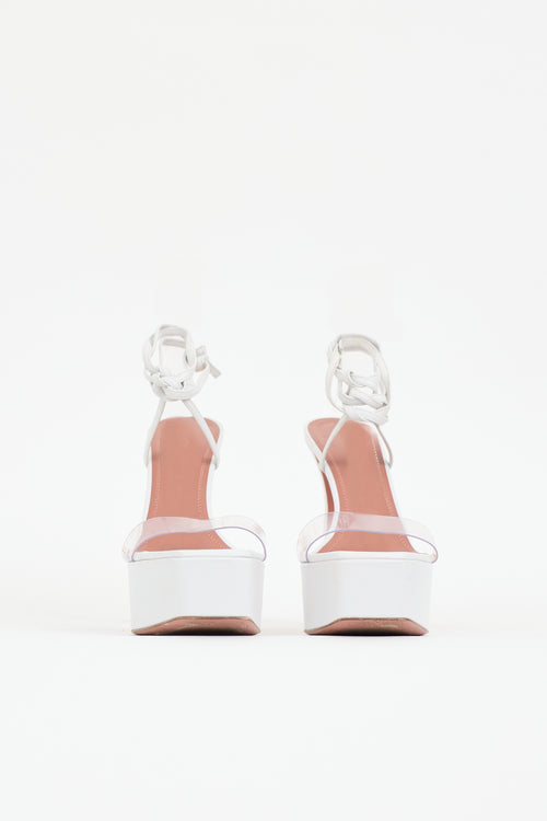 Amina Muaddi Leather Sita Platform Sandal