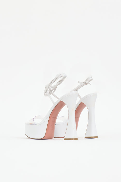 Amina Muaddi Leather Sita Platform Sandal
