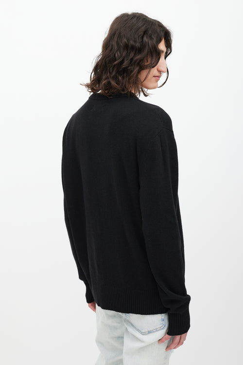 Amiri Black & Multicolour Embroidered Wool Sweater
