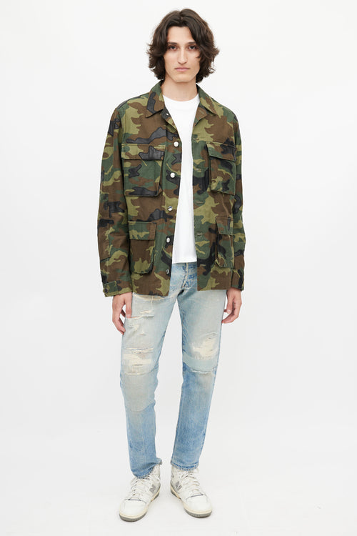 Amiri Green & Multicolour Camo Utility Jacket
