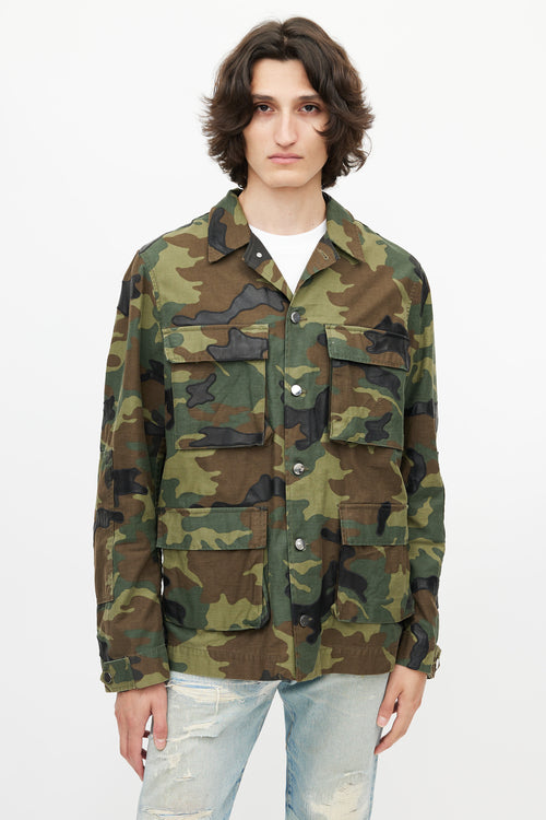 Amiri Green & Multicolour Camo Utility Jacket
