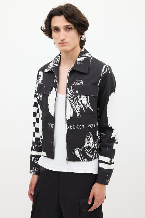 Amiri X Wes Lang Black & White Sketch Jacket