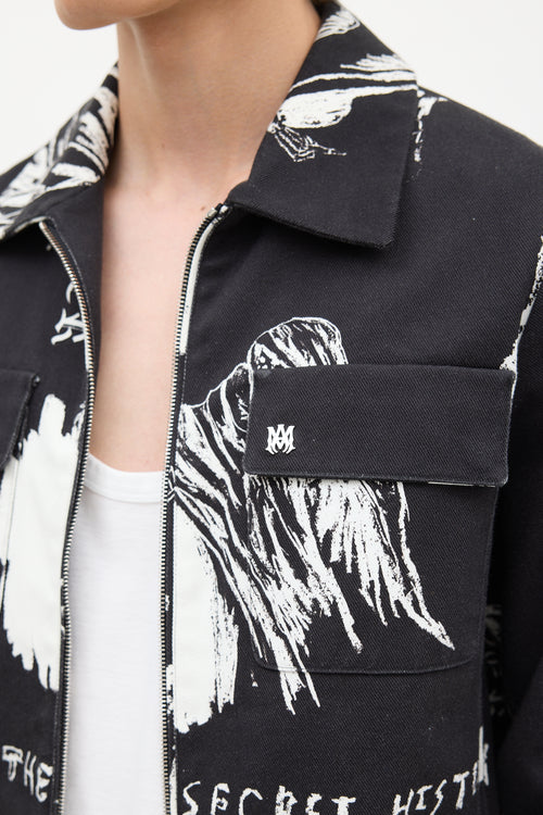 Amiri X Wes Lang Black & White Sketch Jacket