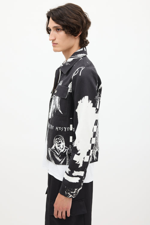 Amiri X Wes Lang Black & White Sketch Jacket