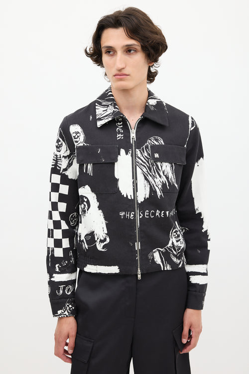 Amiri X Wes Lang Black & White Sketch Jacket